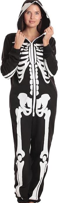 Just Love Adult Skeleton Full Costume One-Piece Black/White(Size: XXL) NWOT