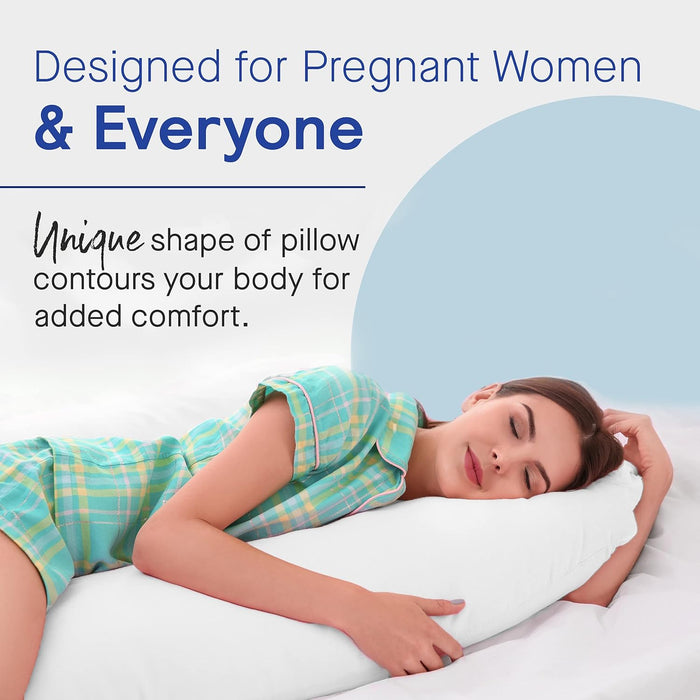 Restorology Pregnancy Pillow 60" C-Shaped Maternity Pillow for Sleeping White