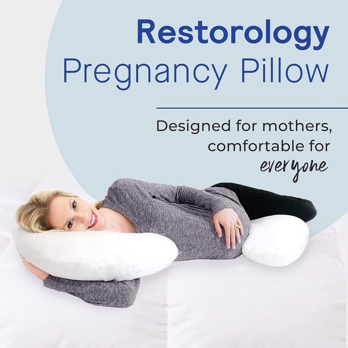 Restorology Pregnancy Pillow 60" C-Shaped Maternity Pillow for Sleeping White