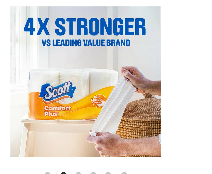 Scott ComfortPlus Toilet Paper, 425 Sheets per Roll, 4 Mega Rolls = 16