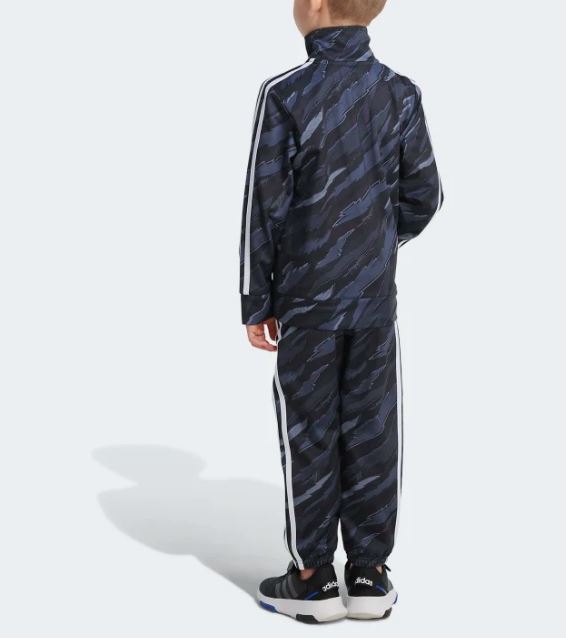 adidas 2PC Boys Printed Tricot Training Track Suit Black (Sizes: 6, 7) AG6369C