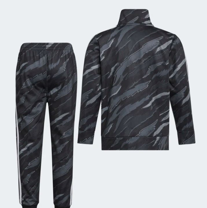 adidas 2PC Boys Printed Tricot Training Track Suit Black (Sizes: 6, 7) AG6369C