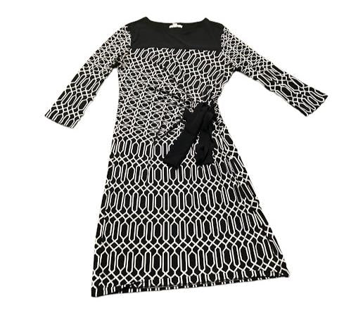 New York & Co Women's Stretch Dress Black/White (Size: M)