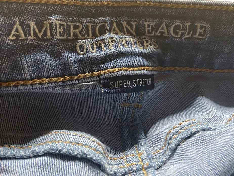 American Eagle Women's Favorite Boyfriend Super Stretch Jeans Blue (Size: 18S)