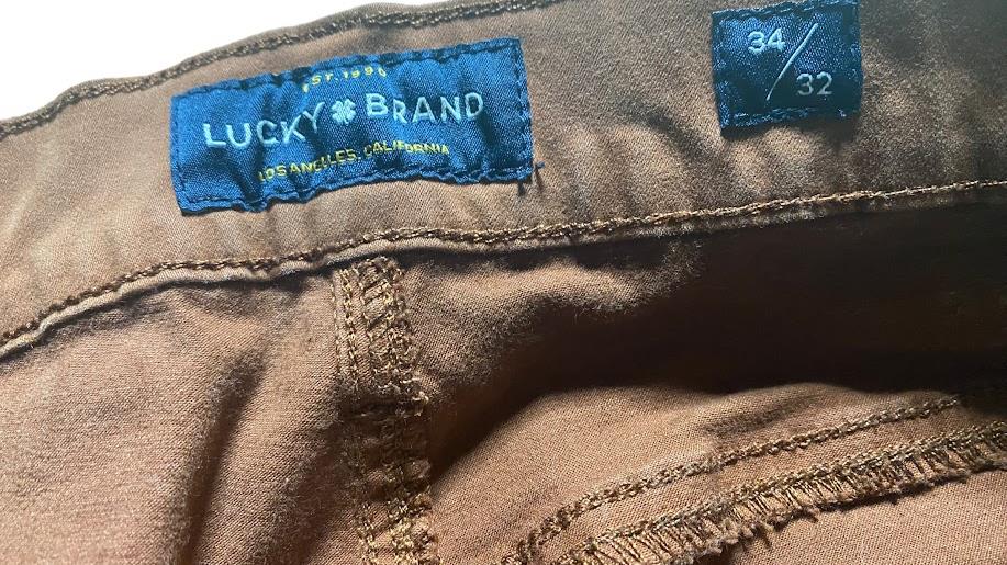 Lucky Brand Men's 363 Straight Leg Jeans Rust Brown (Size: 34 x 32)