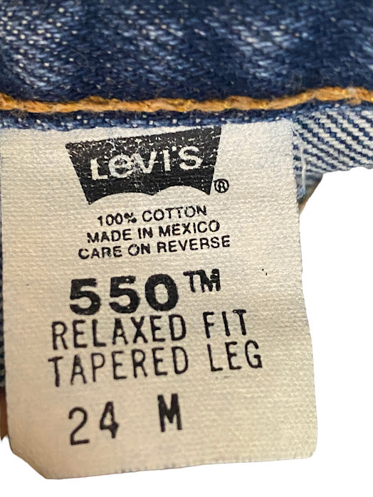 Levi's 550 Women's Tapered Leg Vintage Dark Wash Jeans Blue (Size: 24M)