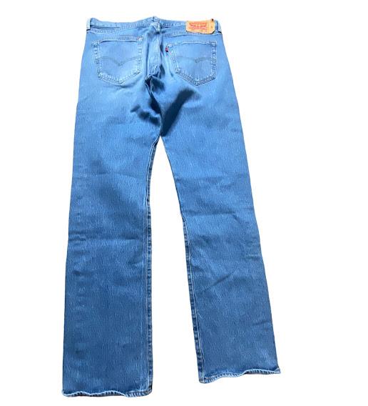 Levi's 501 Men's Original Flex Button Fly Light Wash Jeans Blue (Size: 35 x 34)