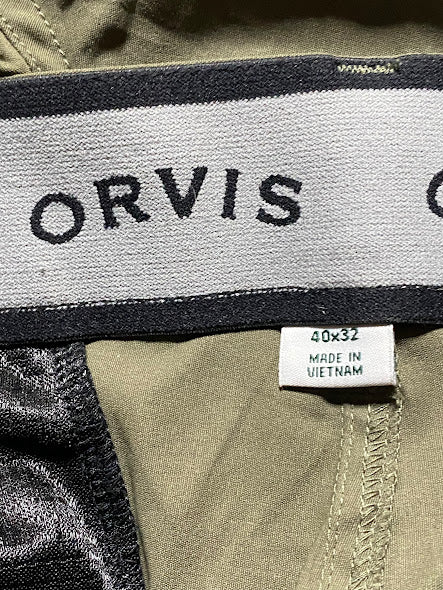 Orvis Men's 6-Pockets Hiking Pants Olive Green (Size: 40 x 32)