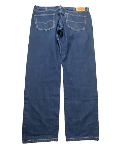Levi's 505 Men's Regular Straight Dark Wash Jeans Blue (Size: 40 x 34)