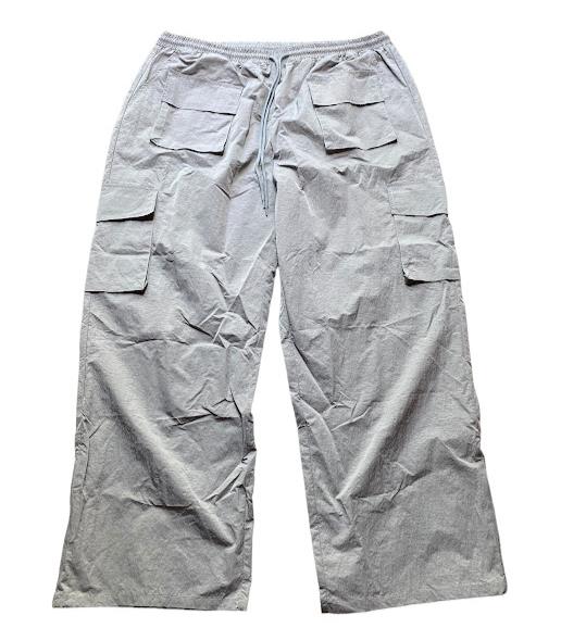 Man Boohooman Elastic Waist Cargo Sweatpants Gray (Size: 5XL)