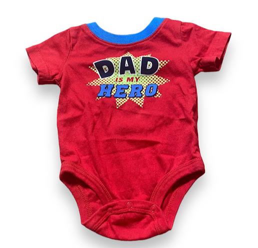 Koala Baby Boys "Daddy's Is My Hero" Short Sleeve One Piece Red (Size: 3M)