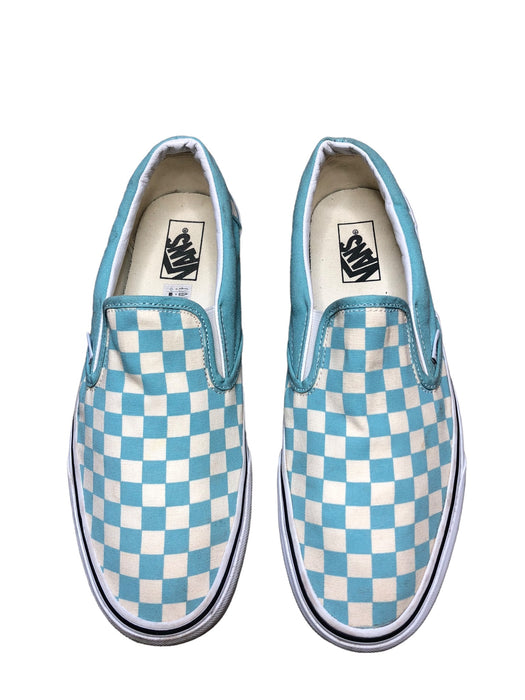 Vans Checkerboard Slip-On Light Blue White Skateboard Shoes Men (Sz: 11) 500714