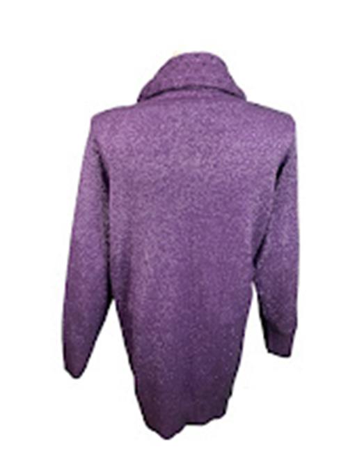 Canda Women's Cowlneck Sparkle Knit Sweater Purple (Plus Size: XXL-Long)