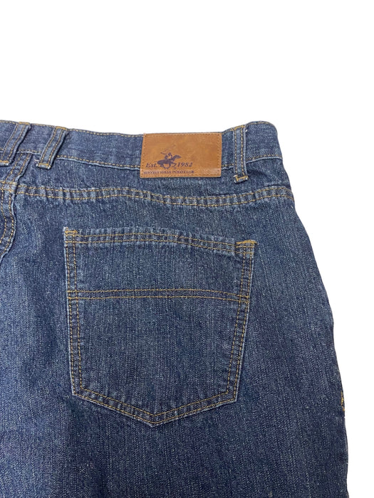 Beverly Hills Polo Club Men's Regular Fit Dark Wash Blue Jeans (Size: 38 x 30)