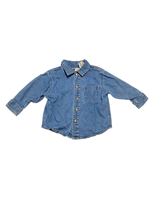 Faded Glory Authentic Wear Denim Long Sleeve Jean Shirt Infants (Size: 12 M)