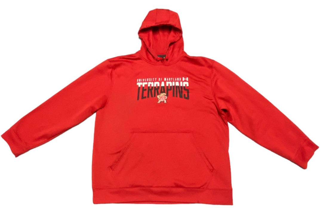 Maryland Terrapins NCAA Men's Under Armour Team Logo Hoodie Red (Size: XXL)