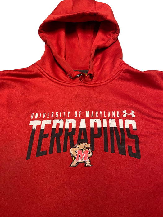Maryland Terrapins NCAA Men's Under Armour Team Logo Hoodie Red (Size: XXL)