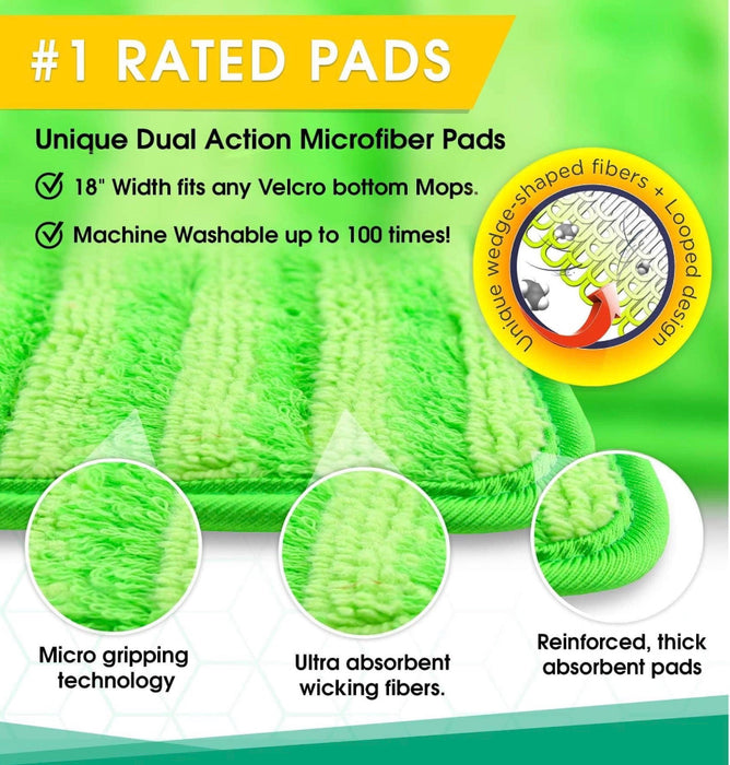 Turbo Mop Microfiber Mop Floor cleaning Tile & Wood Floors 4 Reusable pads Local