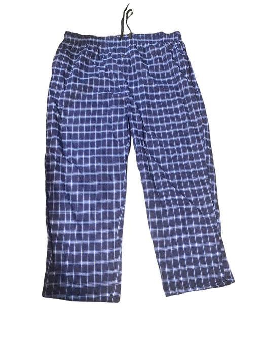 Cozee Corner Big Men's Cotton Plaid Sleepwear Pants Blue (Size: 4X)