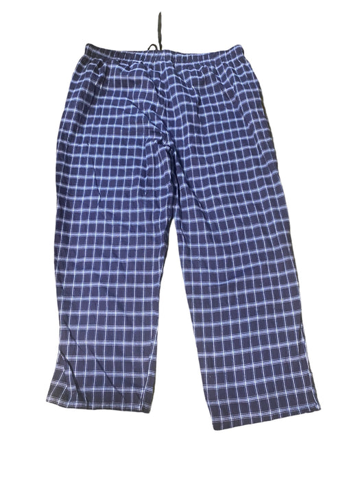 Cozee Corner Big Men's Cotton Plaid Sleepwear Pants Blue (Size: 4X)