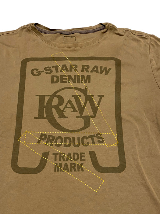 G-Star Raw Men's Originals Graphic Brown T-Shirt (Size: Small)