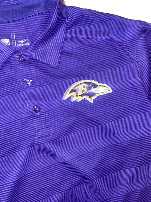 Baltimore Ravens NFL Men's Nike ON Field Striped Collared Shirt Purple (Size: M)