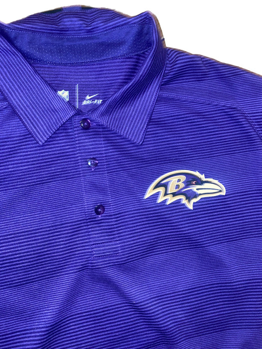 Baltimore Ravens NFL Men's Nike ON Field Striped Collared Shirt Purple (Size: M)