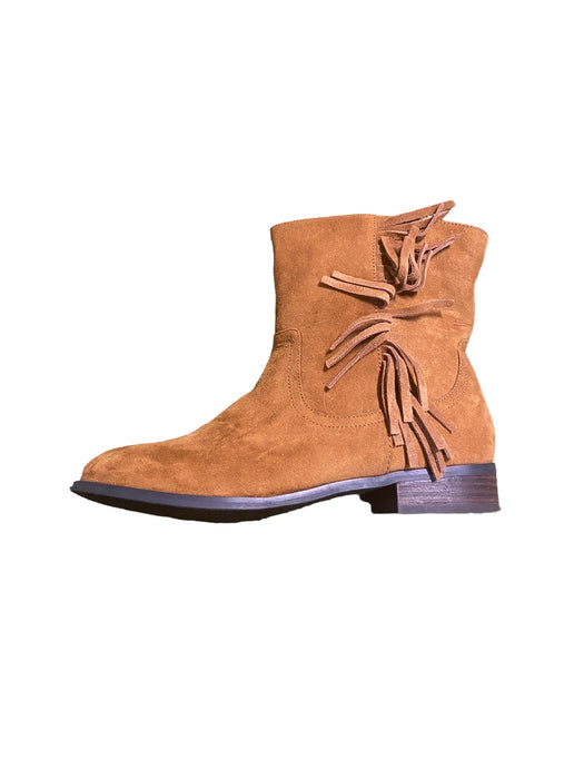 Tejiojio Tassel Square Toe Ankle Beige Western Boots Women's (Size: 7.5) 69366