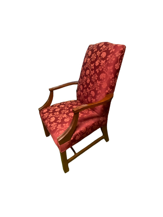 Fairfield Chippendale Style Custom Upholstered Armchairs Burgundy (Set of 2)