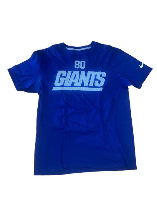 New York Giants NFL Nike #80 Victor Cruz Jersey Tee Blue/White (Size: Large)