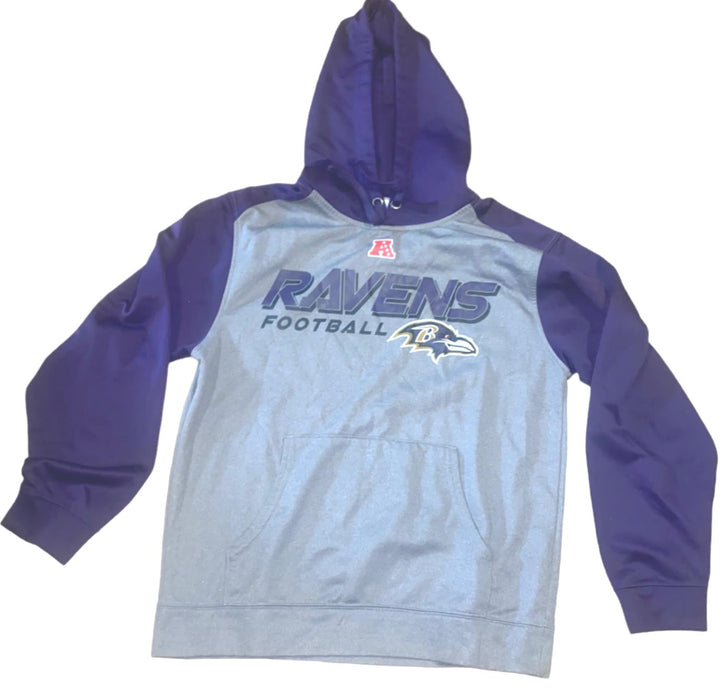 Baltimore Ravens NFL Team Apparel Men's Pullover Logo Hoodie Gray (Size: M)