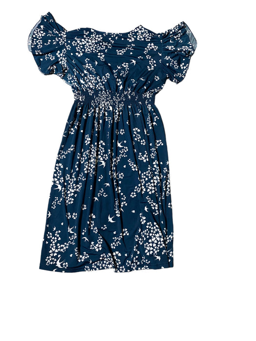 Jon & Anna Women's Fit & Flare Floral Wing Sleeves Dress Blue (Size: 3X)