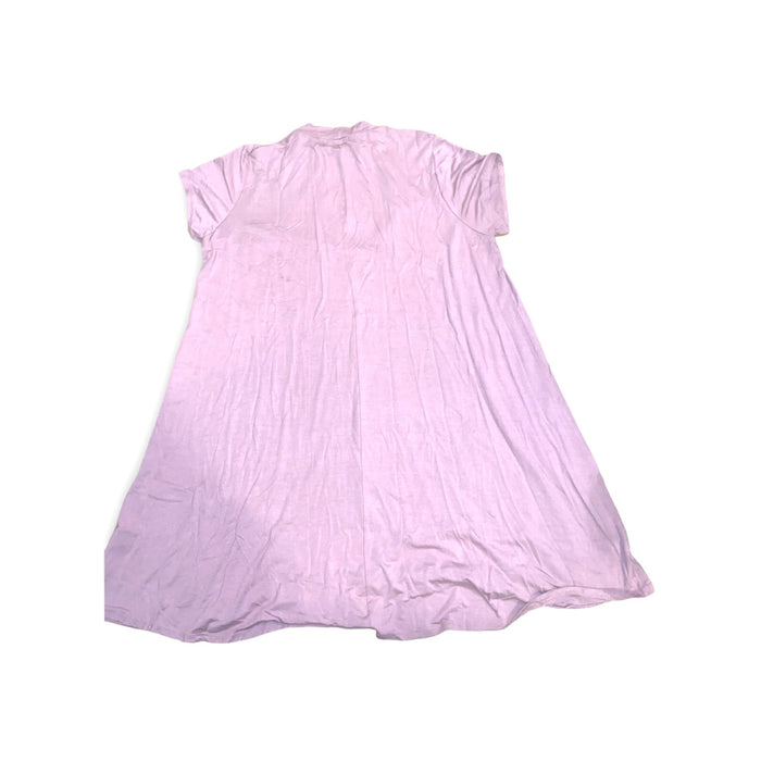 Women's Try This Solid Pink Keyhole Rayon Short Dress (Size: 1X)