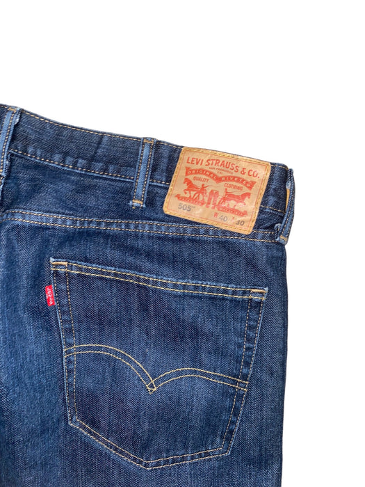 Levi's 505 Men's Regular Fit Dark Wash Jeans Blue (Big & Tall Size: 40 x 30)