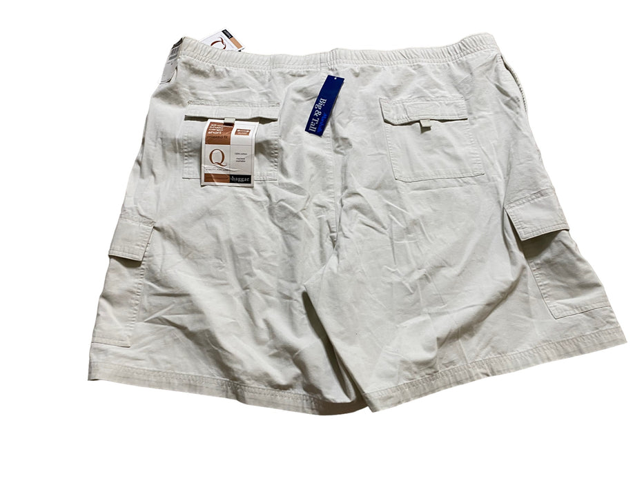 Haggar Men's Relaxed Fit Khaki Cargo Shorts Beige (Big & Tall: 50 x 9) NWT