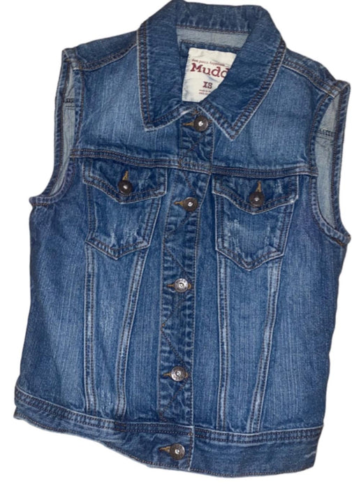 Mudd Girls Denim Tucker Button-Down Sleevless Vest (Size: XS)