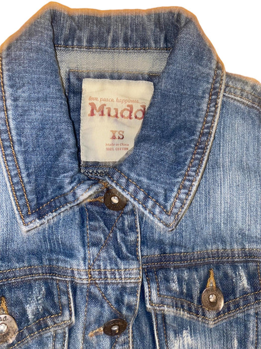 Mudd Girls Denim Tucker Button-Down Sleevless Vest (Size: XS)