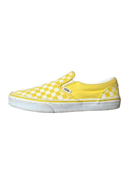 Vans Checkerboard Slip-On Yellow White Skateboarding Shoes Girls (Sz: 7) 500714