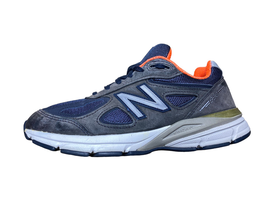 New Balance 990v4 Navy Orange Made in USA Walking Shoes Women (Size: 9) WM990V4