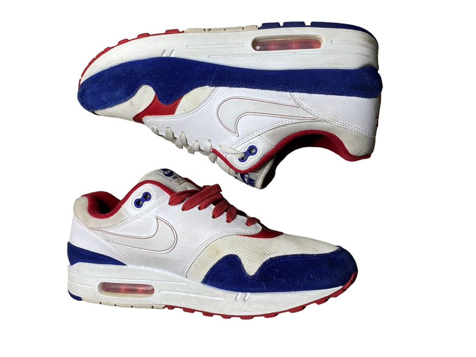 Nike Air Max 1 'USA' White Red Blue Running Shoes Men's (Size: 11.5) CJ9927-100