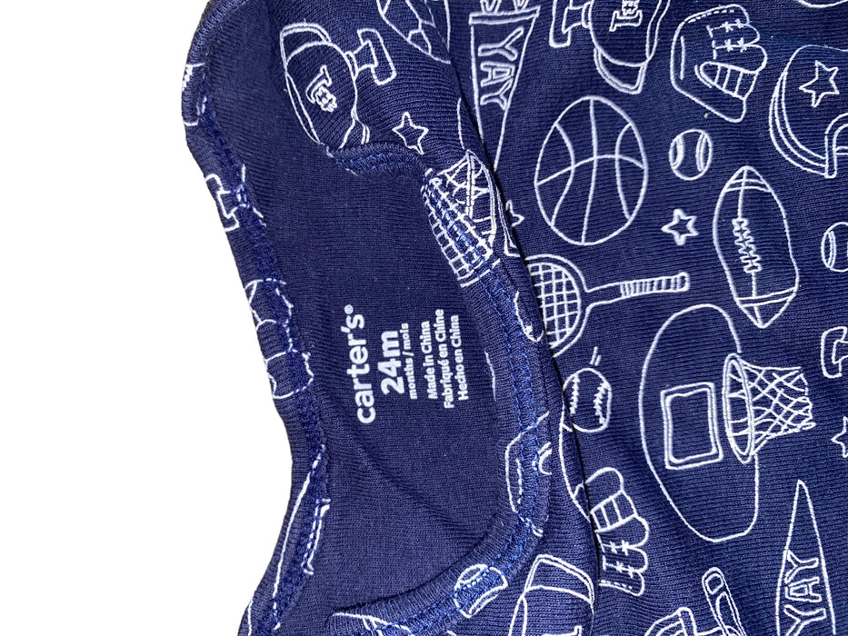 Carter's Baby All Sports Graphic Print One Piece Blue (Size: 24 M)