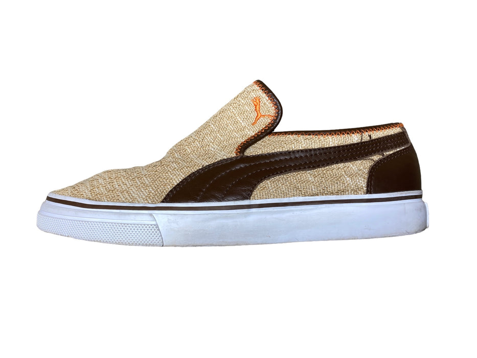 Puma Outlet Slip-On Canvas Beige Brown Casual Shoes Men's (Size: 9) 345805-03