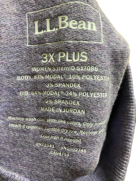 L.L. Bean Women's SoftFlex Mockneck Pullover Purple Heather (Plus Size: 3X) NWT!