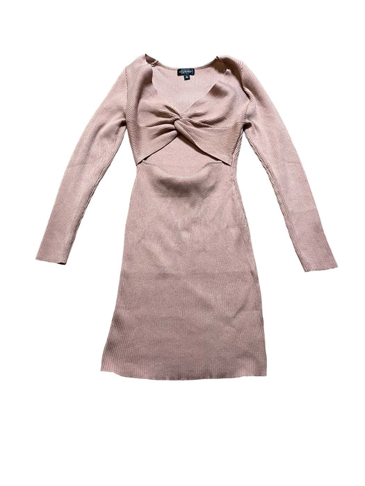 Say What Women's Tie Front Cutout Sweater Dress Pink (Size: XL)