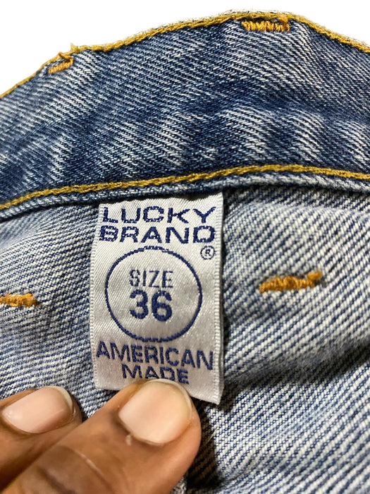 Lucky Brand Vintage Dungarees Men's Straight Jeans Blue (Size: 36 X 30)