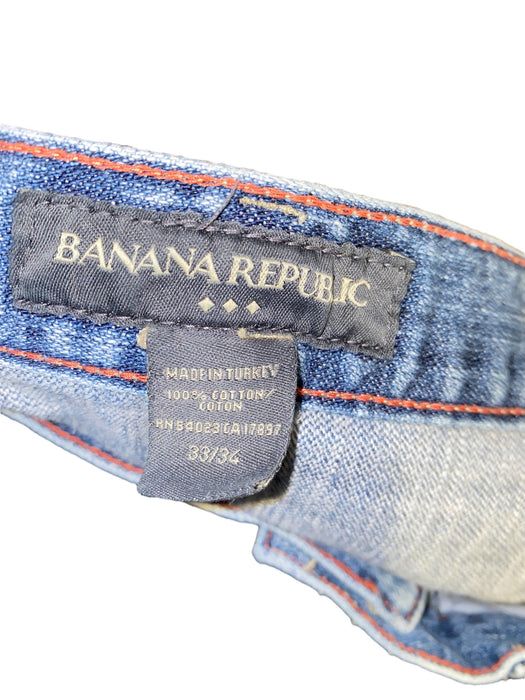 Banana Republic Men's Straight Fit Jeans Medium Wash Blue (Size: 33 x 34)