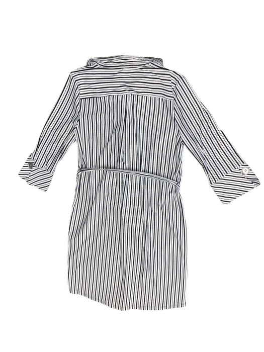 Mile Gabrielle Women's Striped Button Down Shirt Dress Black/White (Size: XL)