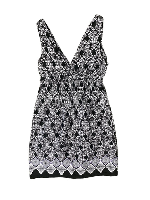 Sonoma Life & Style Women's V-Neck Sleeveless Dress Black/White (Size: Small)