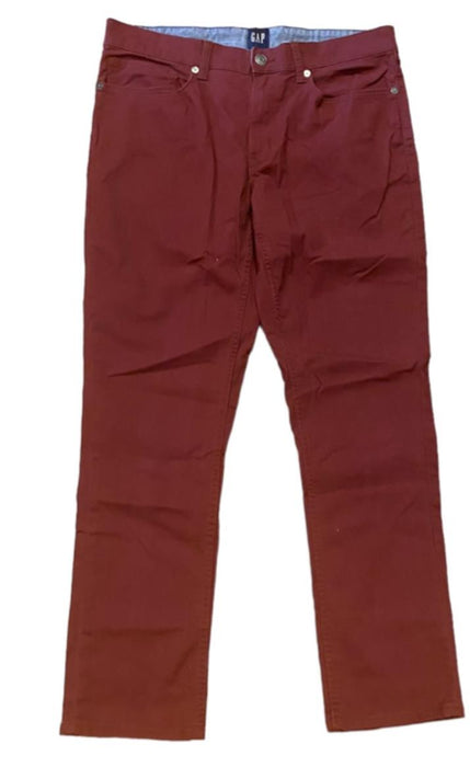 Gap Men's Straight Leg Flex Pants Burgundy  (Size: 32 x 32)