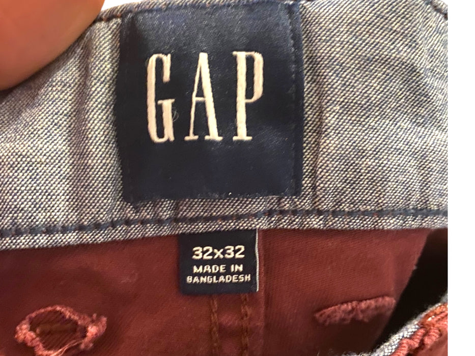 Gap Men's Straight Leg Flex Pants Burgundy  (Size: 32 x 32)